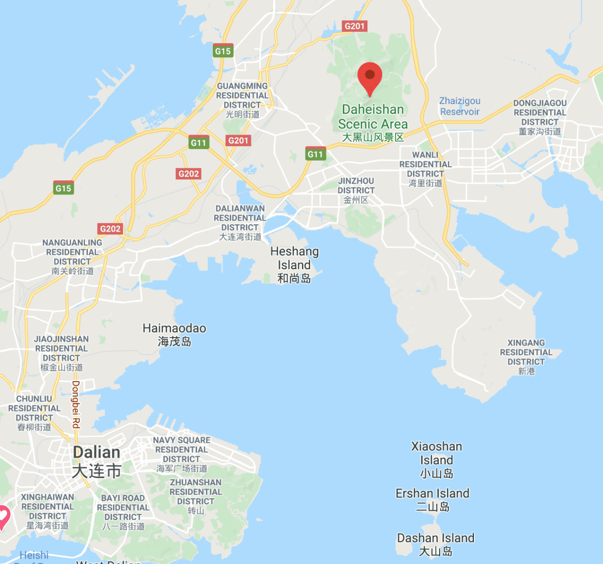 Maps of Dalian, China's largest coastal city in the northeast part