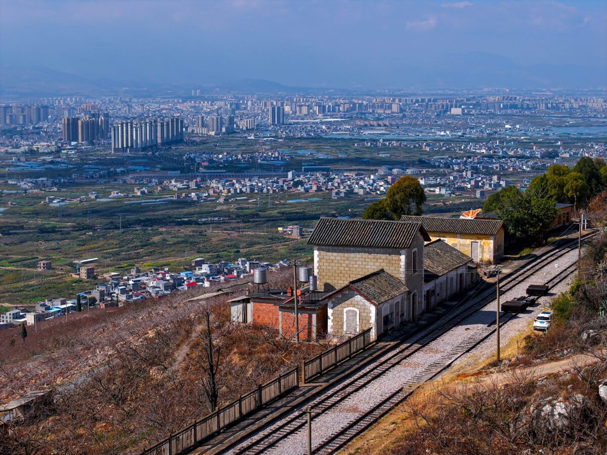 Heilongtan Train station, south of Bisezhai Train Station in Mengzi, Honghe Prefecture