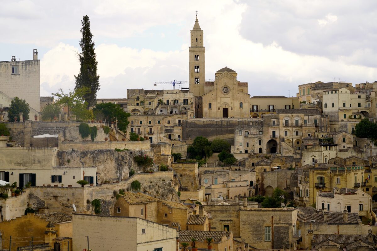 View of the Sassi de Matera Italy from the Belvedere Luigi Guerricchio