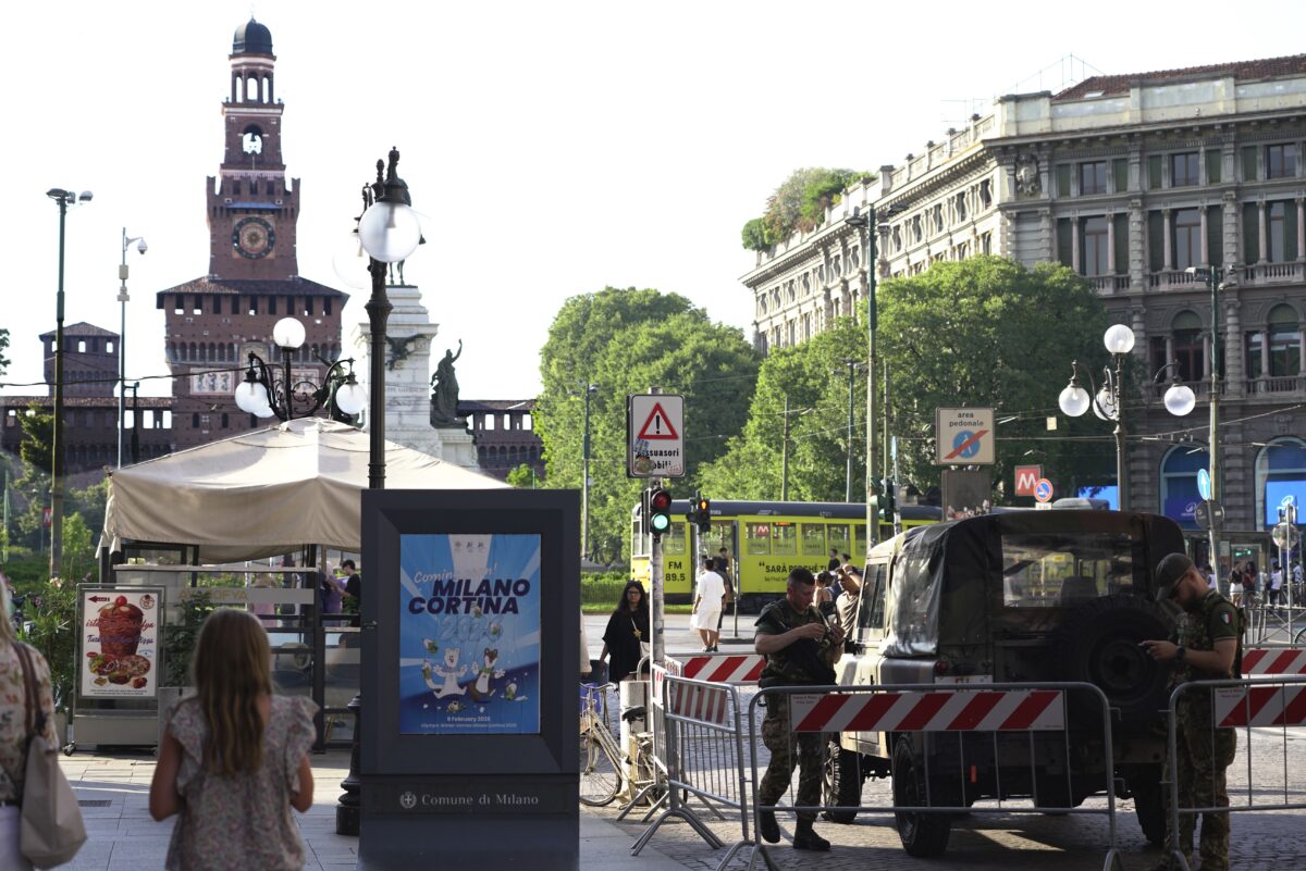 Sforzesco Castle outside Milan Chinatown